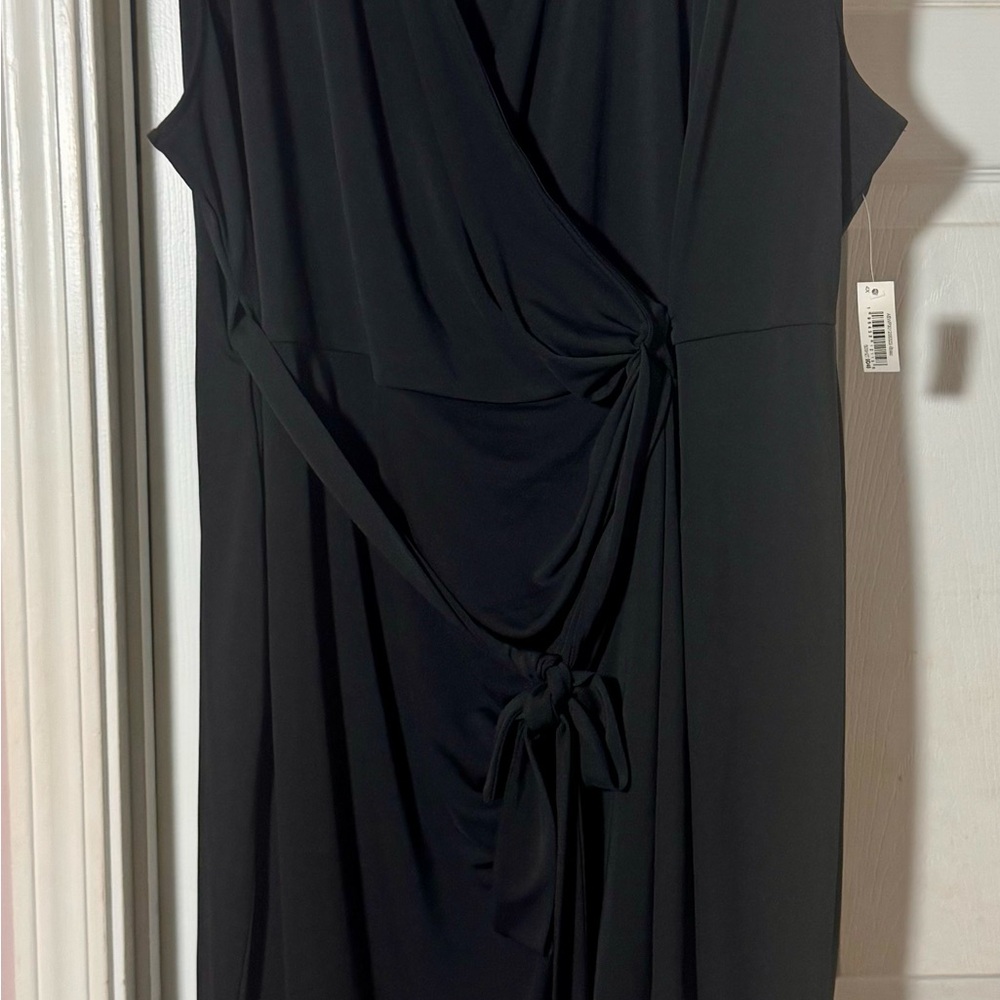 Amazon Essentials Black Wrap Asymmetrical Dress